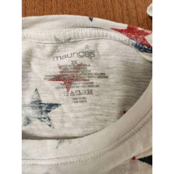 Maurices Red White Blue Star Shirt Size 2XL (R) - Picture 2 of 4